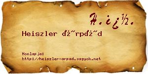 Heiszler Árpád névjegykártya