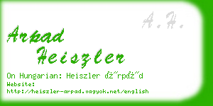 arpad heiszler business card